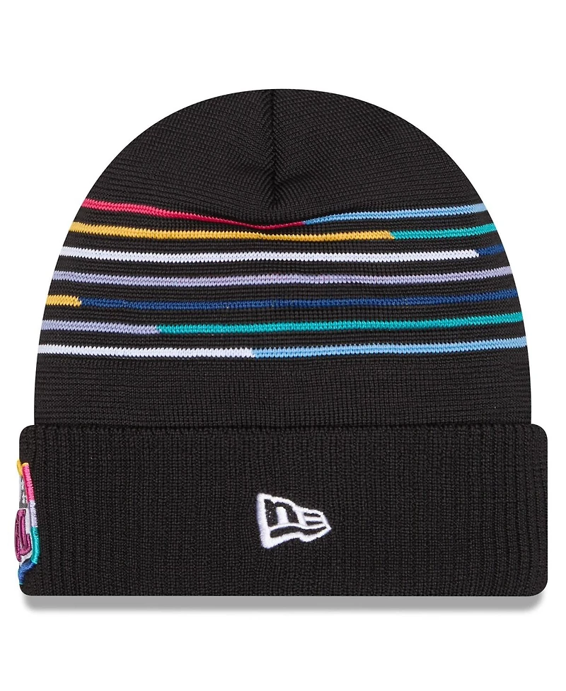 New Era Men's Black Shield Logo 2025 Nfl Crucial Catch Cuffed Knit Hat