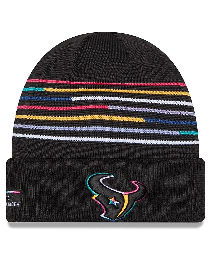 New Era Men's Black Houston Texans 2025 Nfl Crucial Catch Cuffed Knit Hat