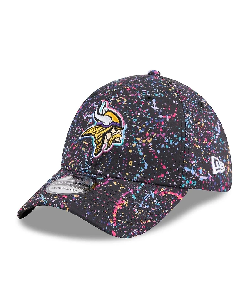 New Era Men's Black Minnesota Vikings 2025 Nfl Crucial Catch 39THIRTY Flex Hat