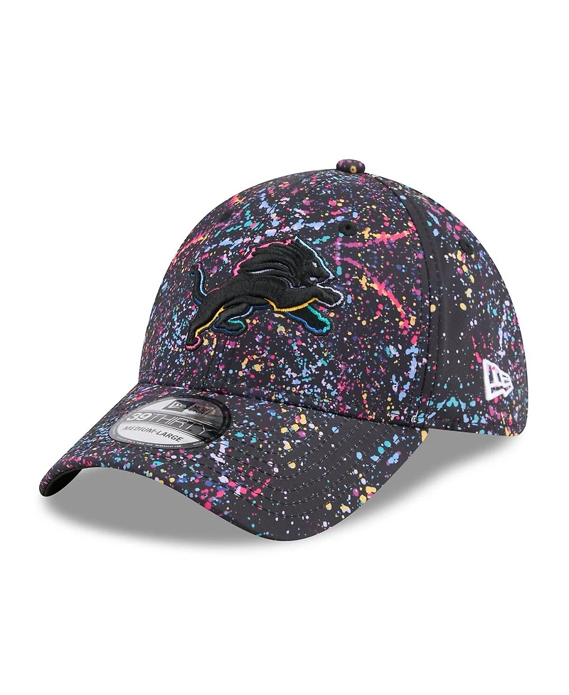 New Era Men's Black Detroit Lions 2025 Nfl Crucial Catch 39THIRTY Flex Hat