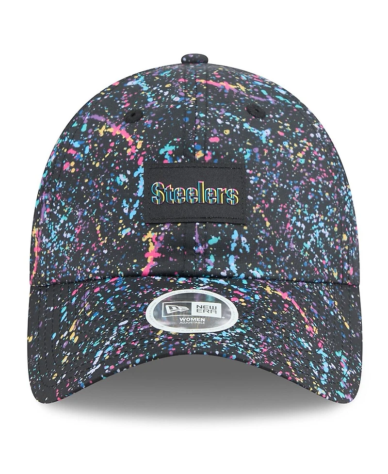 New Era Women's Black Pittsburgh Steelers 2025 Nfl Crucial Catch Pony Tail Adjustable Hat