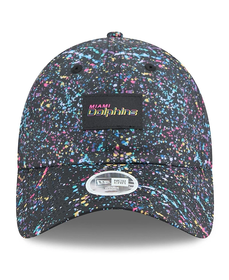 New Era Women's Black Miami Dolphins 2025 Nfl Crucial Catch Pony Tail Adjustable Hat