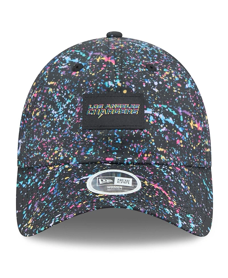 New Era Women's Black Los Angeles Chargers 2025 Nfl Crucial Catch Pony Tail Adjustable Hat
