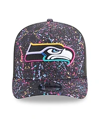 New Era Men's Black Seattle Seahawks 2025 Nfl Crucial Catch A-Frame 9FIFTY Snapback Hat
