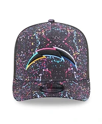 New Era Men's Black Los Angeles Chargers 2025 Nfl Crucial Catch A-Frame 9FIFTY Snapback Hat