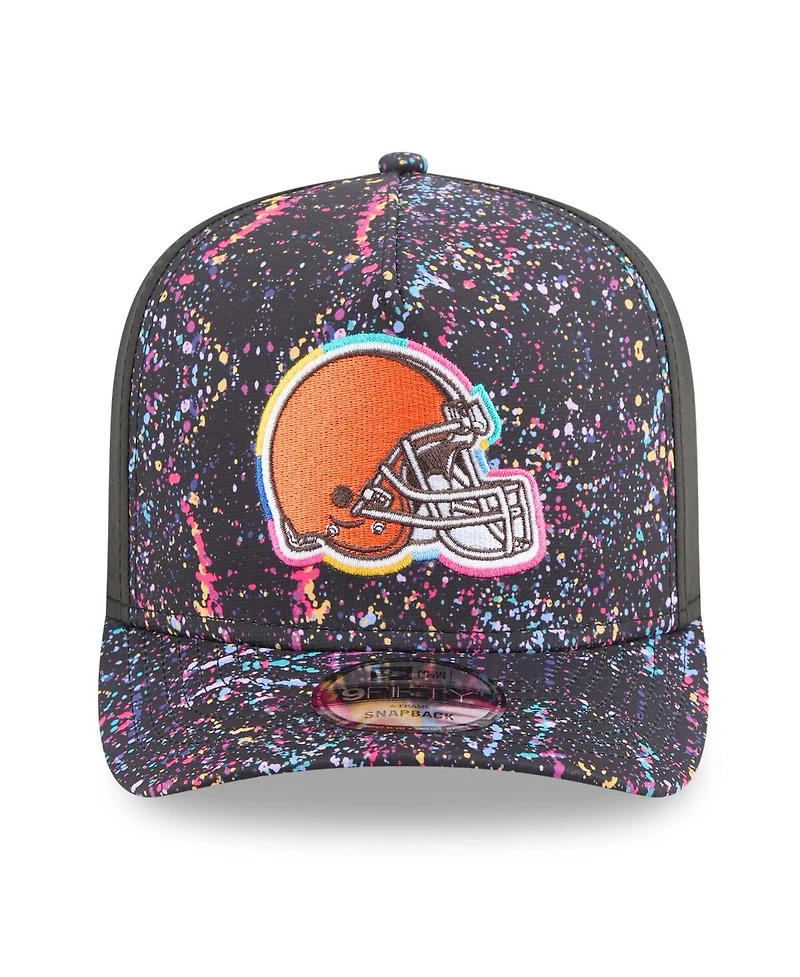 New Era Men's Black Cleveland Browns 2025 Nfl Crucial Catch A-Frame 9FIFTY Snapback Hat