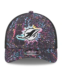 New Era Men's Black Miami Dolphins 2025 Nfl Crucial Catch 9FORTY Adjustable Hat