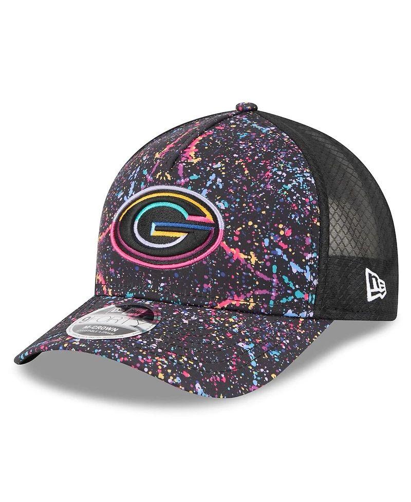 New Era Big Boys and Girls Black Green Bay Packers 2025 Nfl Crucial Catch 9FORTY Adjustable Hat