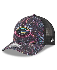 New Era Big Boys and Girls Black Green Bay Packers 2025 Nfl Crucial Catch 9FORTY Adjustable Hat