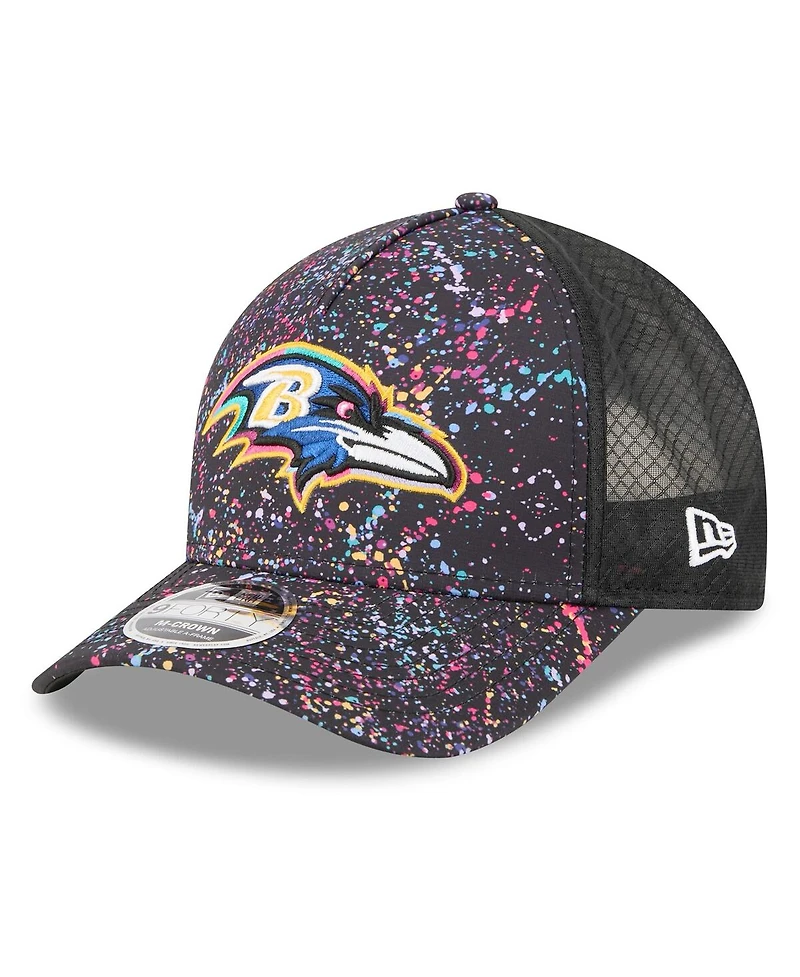 New Era Big Boys and Girls Black Baltimore Ravens 2025 Nfl Crucial Catch 9FORTY Adjustable Hat