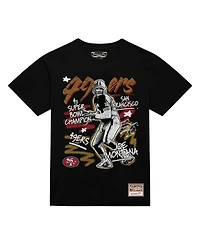 Mitchell & Ness Men's Joe Montana Black San Francisco 49ers Chalked Up Player Graphic T-Shirt