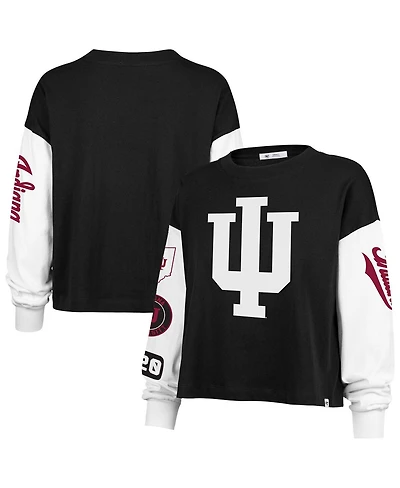 '47 Brand Women's Black Indiana Hoosiers Sydney Long Sleeve T-Shirt