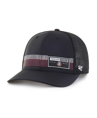 '47 Brand Men's Black Florida State Seminoles Rangefinder Brrr Trucker Adjustable Hat