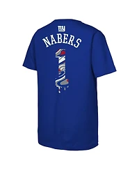 Outerstuff Big Boys and Girls Malik Nabers Royal New York Giants Mainliner Drip Player Name Number T-Shirt