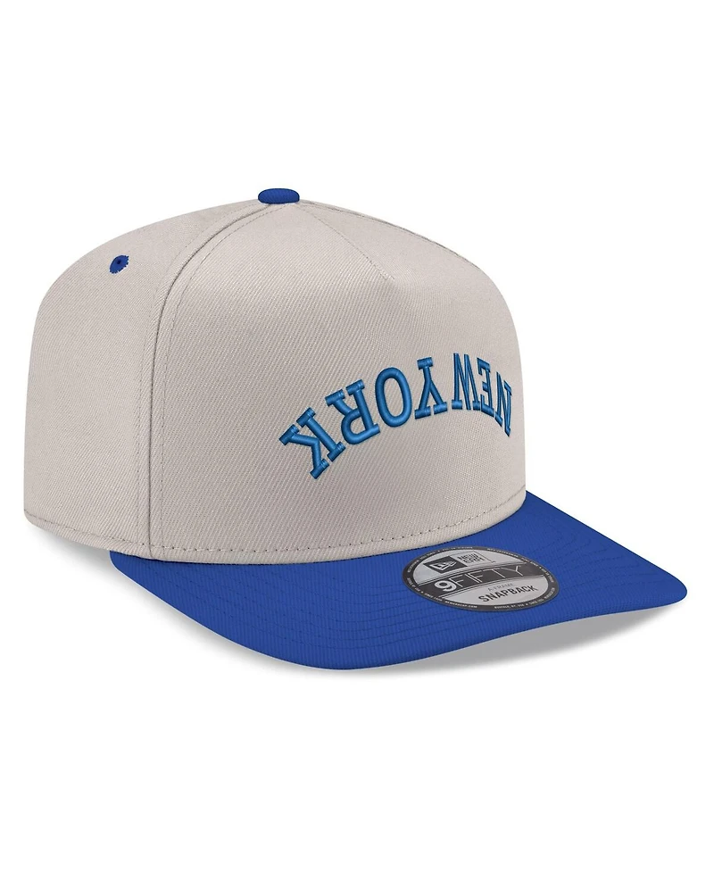 New Era Men's Cream/Royal New York Mets Upside Down City Name A-Frame 9FIFTY Snapback Hat