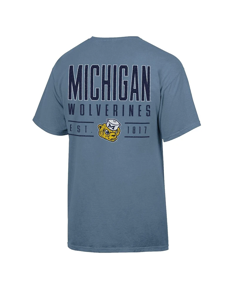Comfortwash Men's Blue Michigan Wolverines Big Name T-Shirt