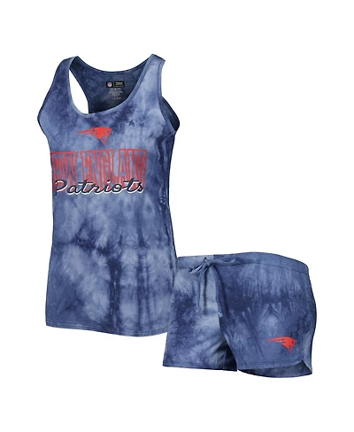 Concepts Sport Women's 2-Piece Navy New England Patriots Billboard Scoop Neck Racerback Tank and Shorts Sleep Set