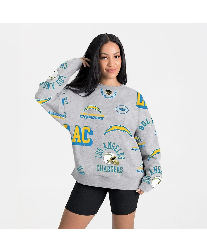 Gameday Couture Women's Heather Gray Los Angeles Chargers Always On Repeat Fleece Sweatshirt