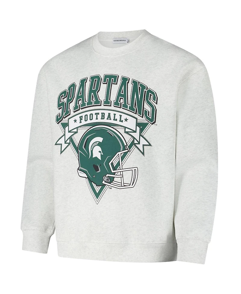 Established & Co. Men's and Women's Ash Michigan State Spartans Vintage Crest Pullover Sweatshirt