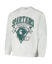 Established & Co. Men's and Women's Ash Michigan State Spartans Vintage Crest Pullover Sweatshirt