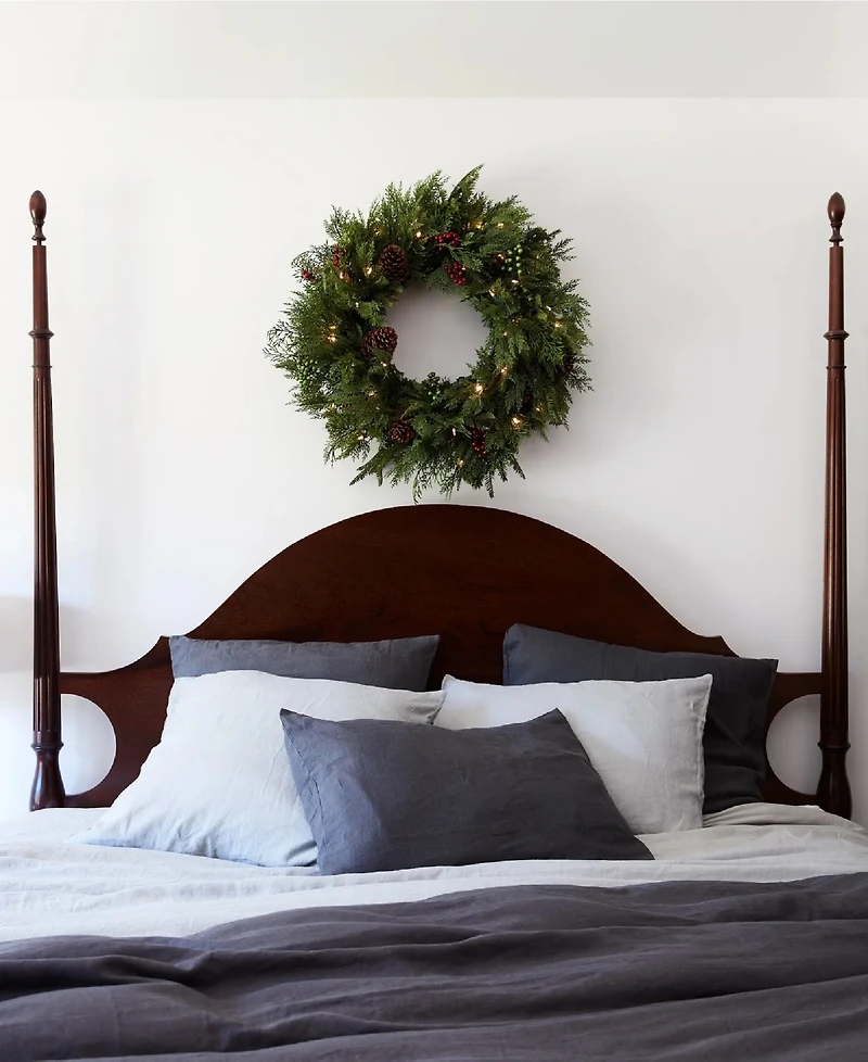 Balsam Hill 34" Outdoor Winter Evergreen Christmas Wreath