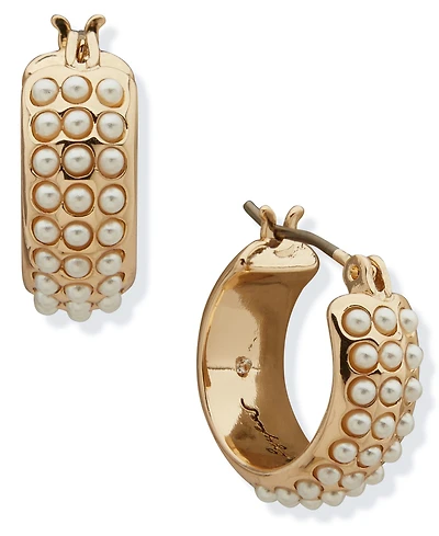 Karl Lagerfeld Paris Imitation Pearl Huggie Earrings