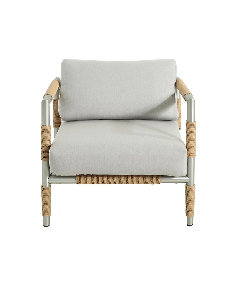 Streamdale Furniture Oriana Aluminum Outdoor Patio Armchair with Cushions