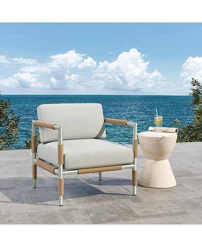 Streamdale Furniture Oriana Aluminum Outdoor Patio Armchair with Cushions