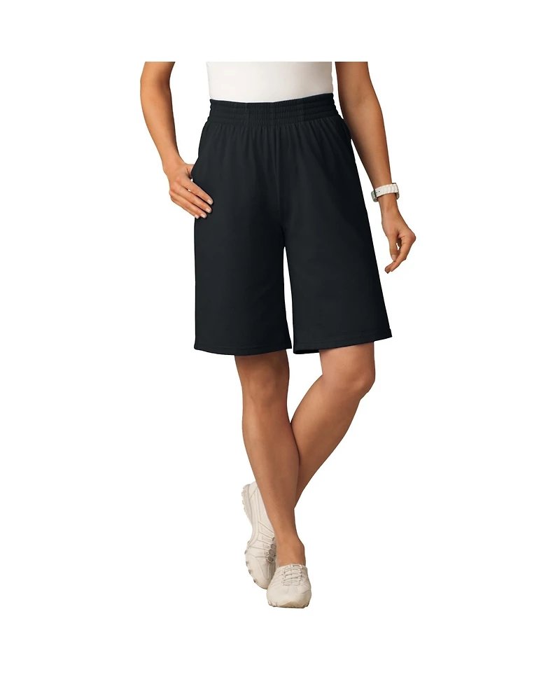 Woman Within Women's Elastic-Waist Knit Short