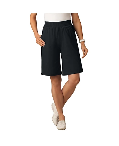 Woman Within Women's Elastic-Waist Knit Short