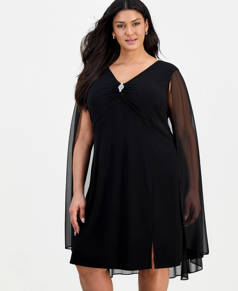 Connected Plus Capelet Sheath Dress
