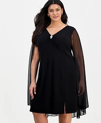 Connected Plus Capelet Sheath Dress