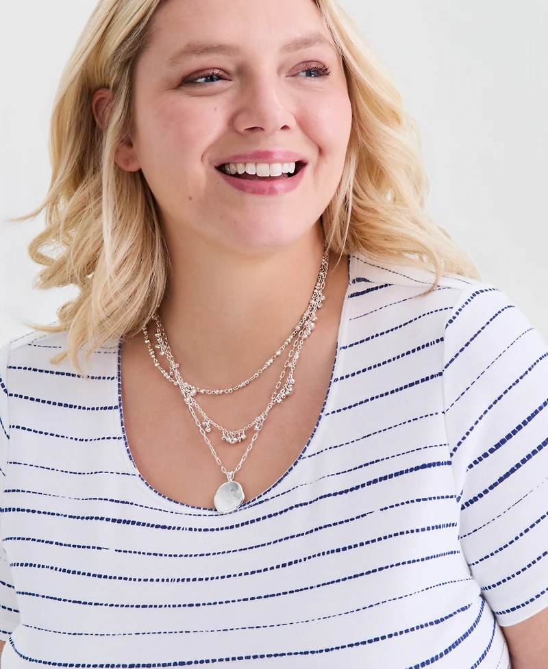 Style & Co Plus Printed Scoop-Neck Short-Sleeve T-Shirt, Macy's Exclusive