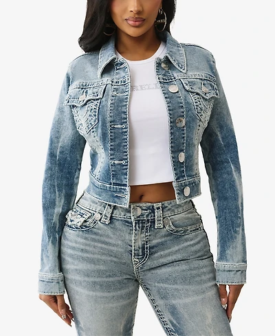 True Religion Women's Shrunken Super T Jacket
