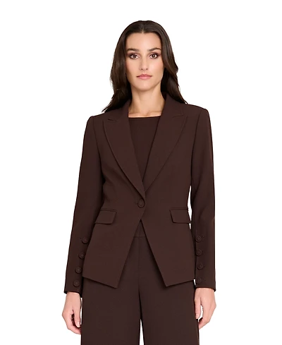 Tahari Asl Women's Peak Lapel One-Button Jacket