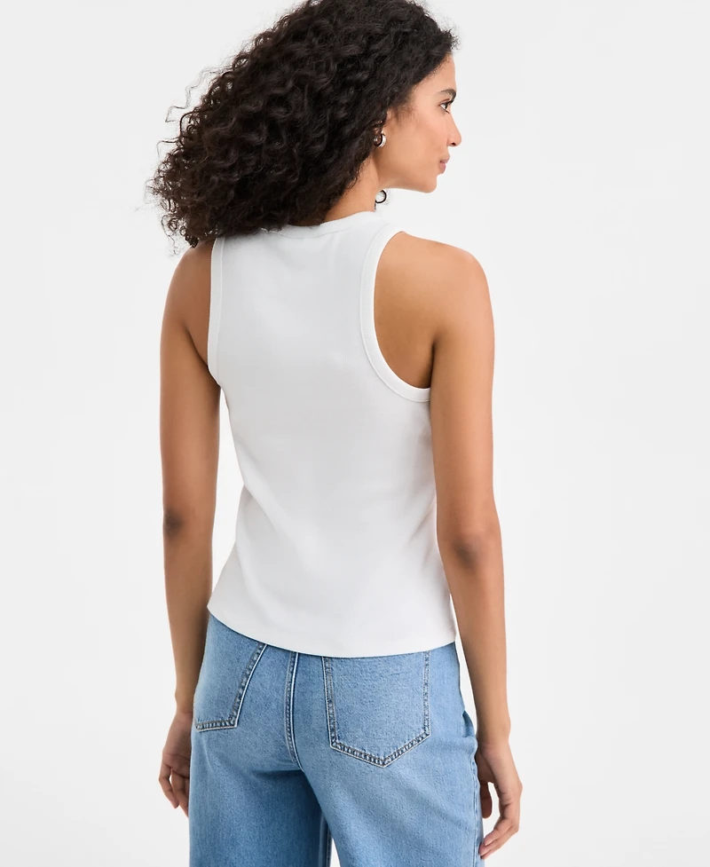 On 34th Women's Embellished Ribbed Knit Sleeveless Top