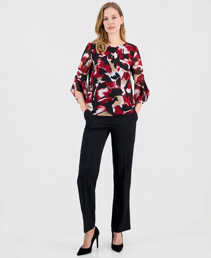 Kasper Women's Printed 3/4-Sleeve Blouse