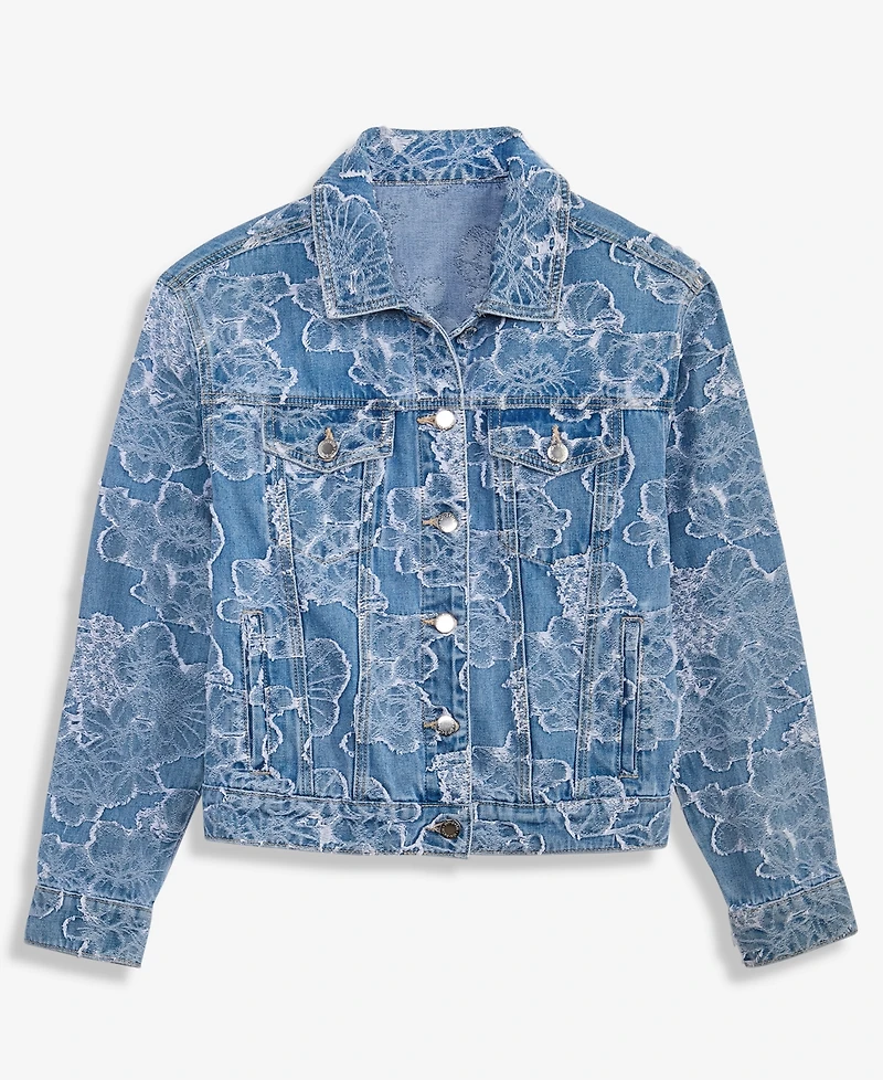 On 34th Women's Denim Jacquard Trucker Jacket, Macy's Exclusive