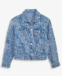On 34th Women's Denim Jacquard Trucker Jacket, Macy's Exclusive
