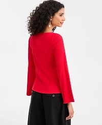 On 34th Women's Knit Boat-Neck Bell-Sleeve Top, Macy's Exclusive