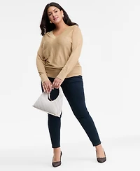 I.n.c. International Concepts Plus V-Neck Dolman-Sleeve Sweater, Macy's Exclusive