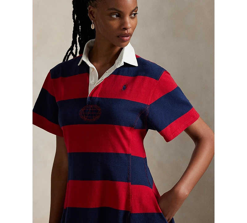 Polo Ralph Lauren Women's Striped Cotton Jersey Rugby Dress