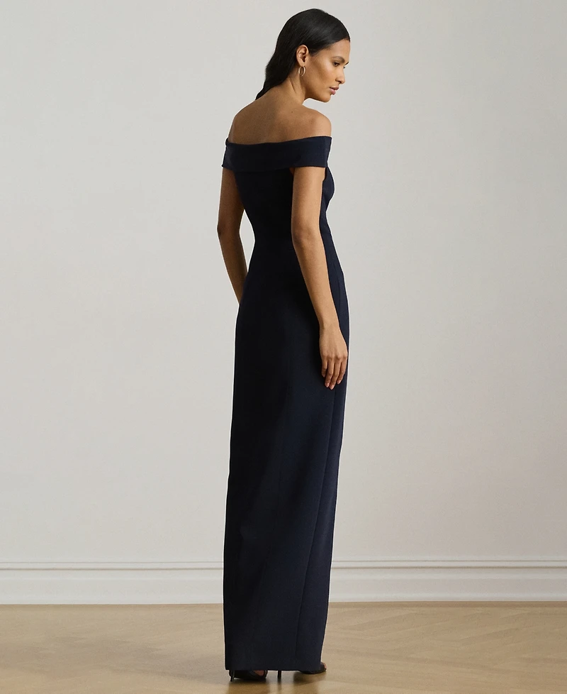 Lauren Ralph LaurenCrepe Off-the-Shoulder Gown
