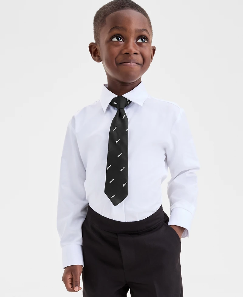 Kenneth Cole Reaction Boys 4T-7 White Shirt, Pants and Black Tie 3-Piece Set