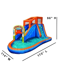 Banzai Plummet Falls Adventure Kids Inflatable Outdoor Water Park Splash Pool
