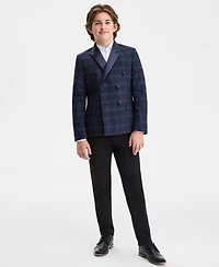 B By Brooks Brothers Boys 8-20 Navy Tartan Tuxedo Jacket