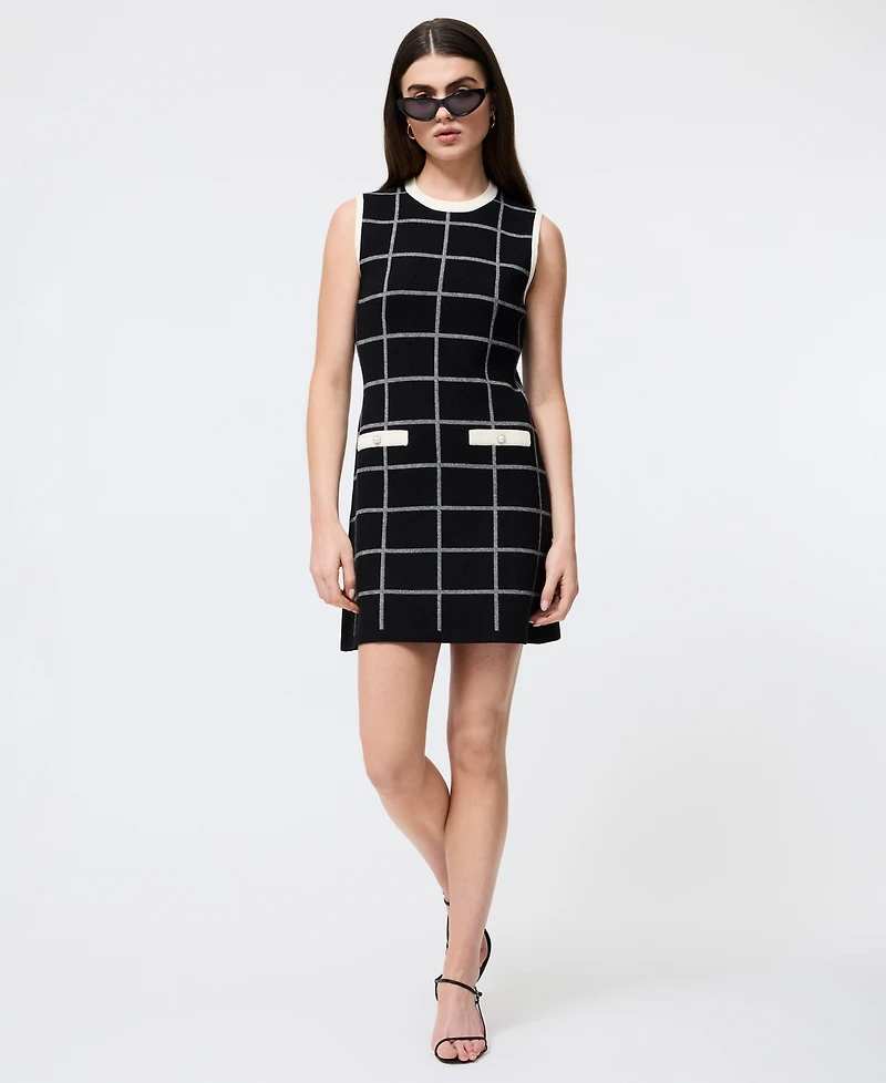 French Connection Women's Check-Print Sleeveless Dress