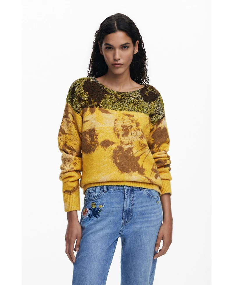 Desigual Women's Jacquard floral sweater