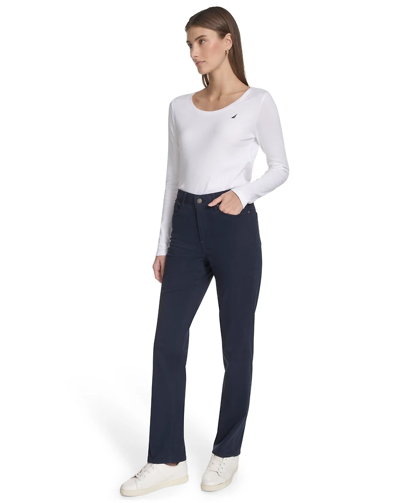 Nautica Jeans Women's Solid Stretch Full-Length Jeans