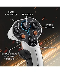 Thrustmaster Sol-R1 Flight Stick for Pc, Black/White